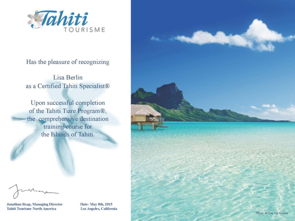 Bora Bora Tahiti French Polynesia Luxury vacation travel agent