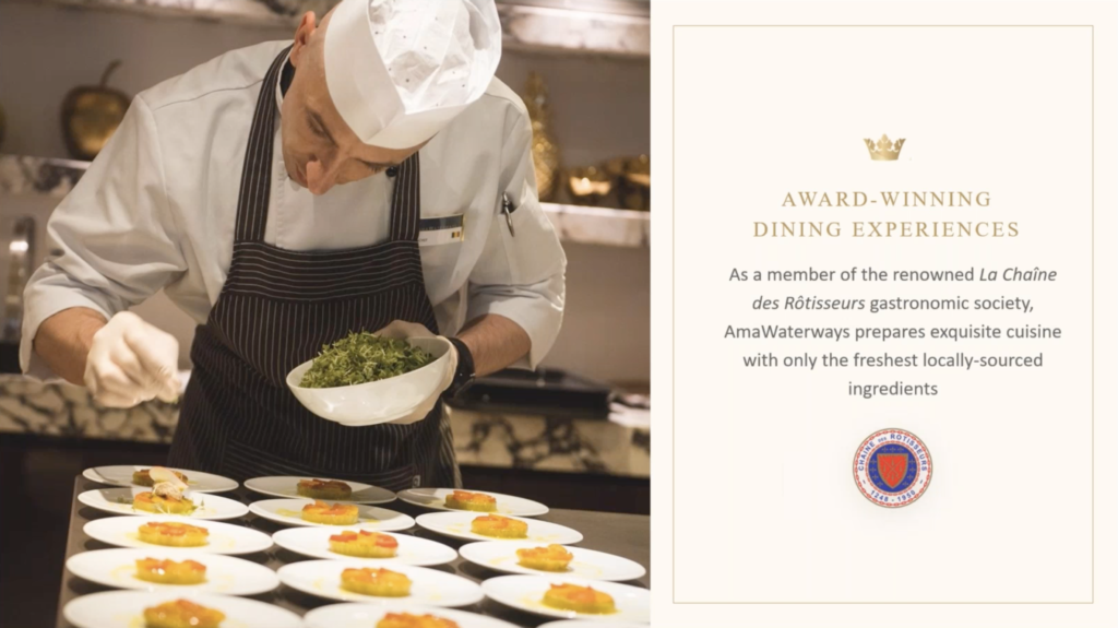 AmaWaterways award winning dining experiences